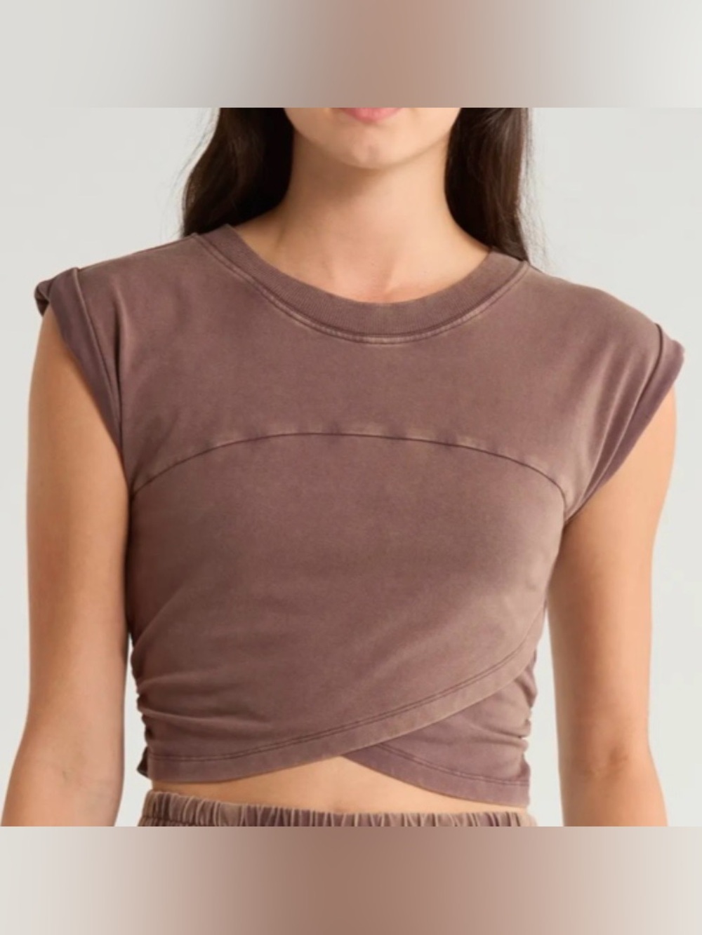 FREE PEOPLE DARK ESPRESSO HOT SHOT CROSSOVER SHIRT SIZE MEDIUM!! SHIRT ONLY!!